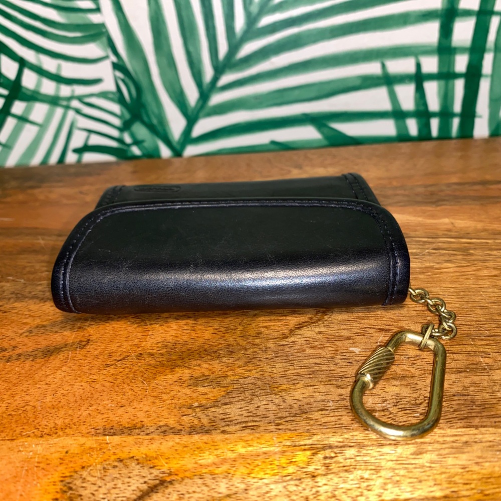 Vintage Coach Black Leather Clutch Key Ring Wallet - Picture 6 of 11